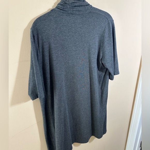 EILEEN FISHER  gray open stretchy knit tencel modal long open cardigan M petite - Picture 3 of 7